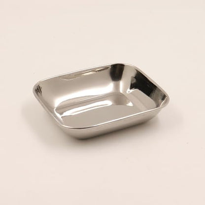 Image 3 of Spillbox Stainless Steel Halwa Plates Rectangle Plate Set 50gm