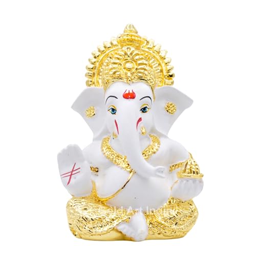 Image 17 of Gold White Mukut for the product Gold Art India Ganesha Idol