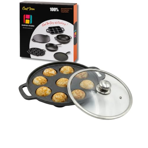 Image 1 of 9 Pit (Round) + Lid for the product Human Hydro Cast Iron Paniyaram Pan