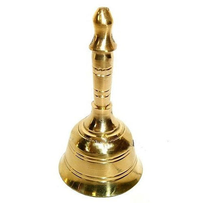 Image 2 of 5 Inch for the product Uapan Brass Pooja Bell,Round, Gold