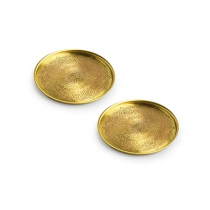 Image 2 of ExclusiveLane Mandala Design Hand-Etched Pure Brass Coasters (Set of 2)