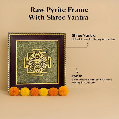Image 4 of Astrotalk Ghar Samriddhi Combo | Shree Yantra & Lakshmi Kuber Yantra | Pyrite Stone Frame for Money & Success | Home Decor vastu Items for Home & Office | Gift for Man & Woman | 19x19x1 cm | 2 Piece