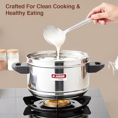Image 7 of Judge by Prestige Stainless Steel Idli Cooker with 4 Plates, 1 Liters, 25 x 25 x 21 Centimeters, Silver|Induction and Gas Stove Compatible