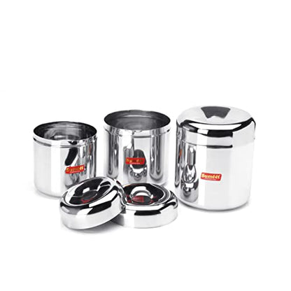 Image 3 of Sumeet Stainless Steel Vertical Utility Canisters Set Of 3Pc (320Ml,500Ml,650Ml)
