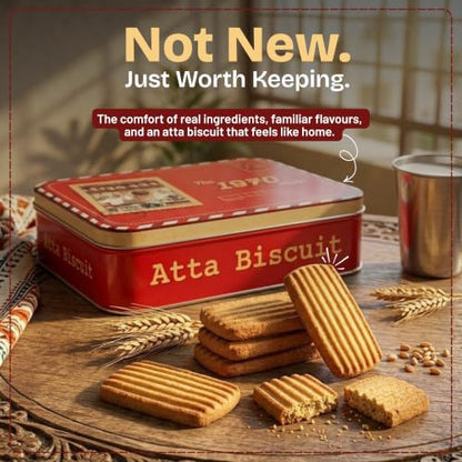 Image 3 of the 1970 shop 100% Atta Biscuit 200g Tin Box Pack Of 6