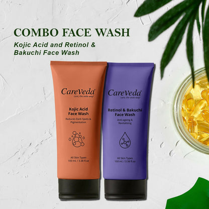 Image 9 of CareVeda Skin Radiance Combo – Kojic Acid, Retinol & Bakuchi Face Wash (Set of 2)