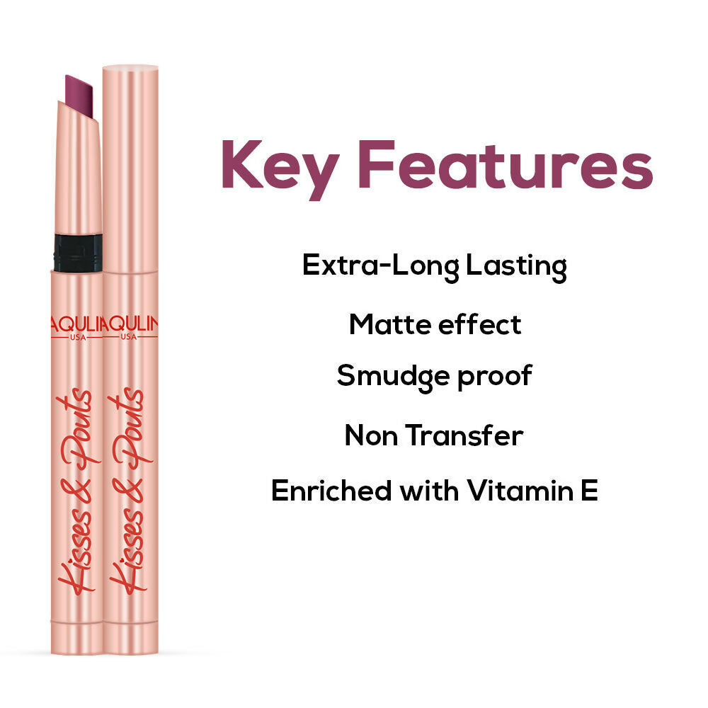 Image 4 of Jaquline USA Kisses & Pouts Transfer Proof Matte Lipstick - Butterfly Kiss 02