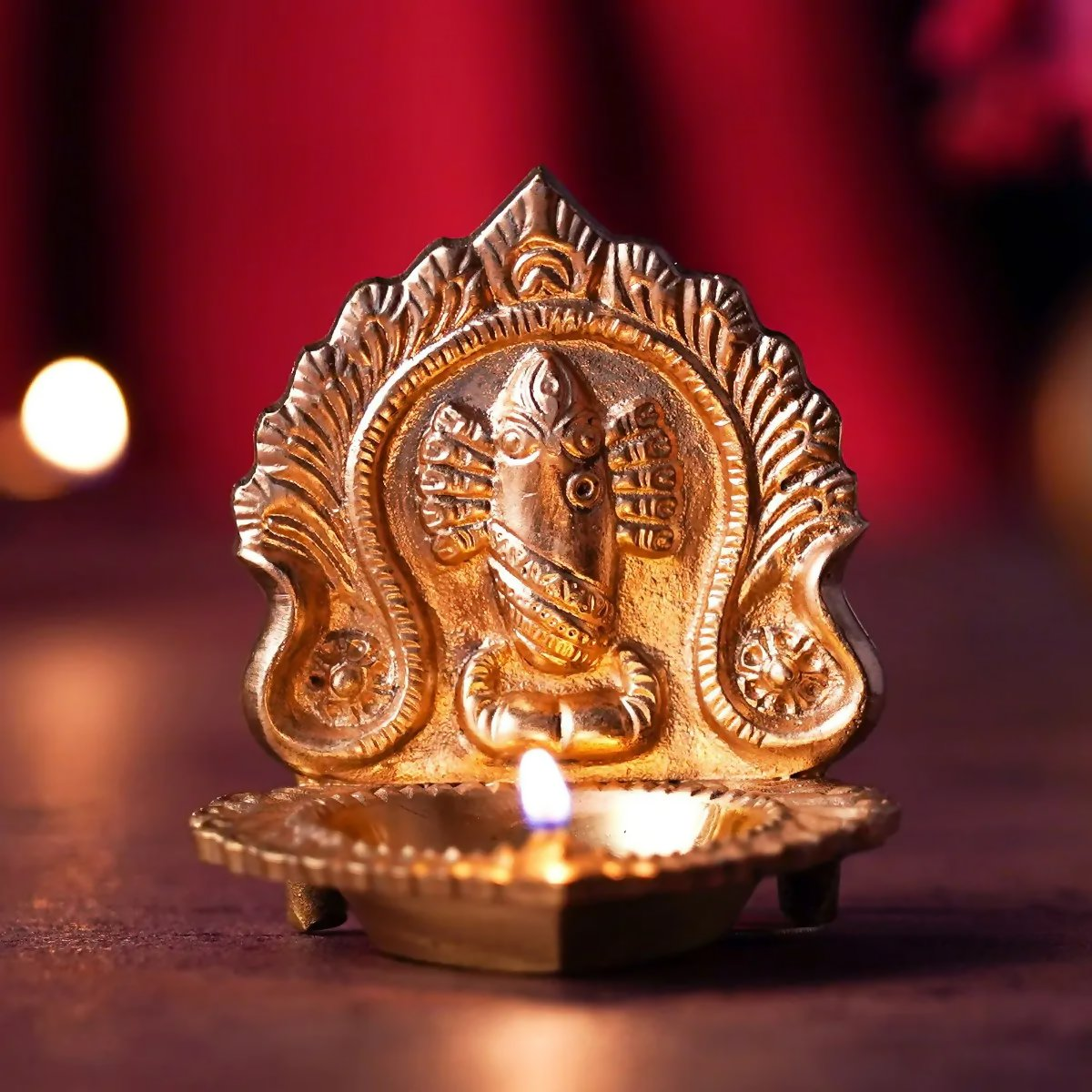 Image 1 of Isha Life Linga Bhairavi Brass Lamp