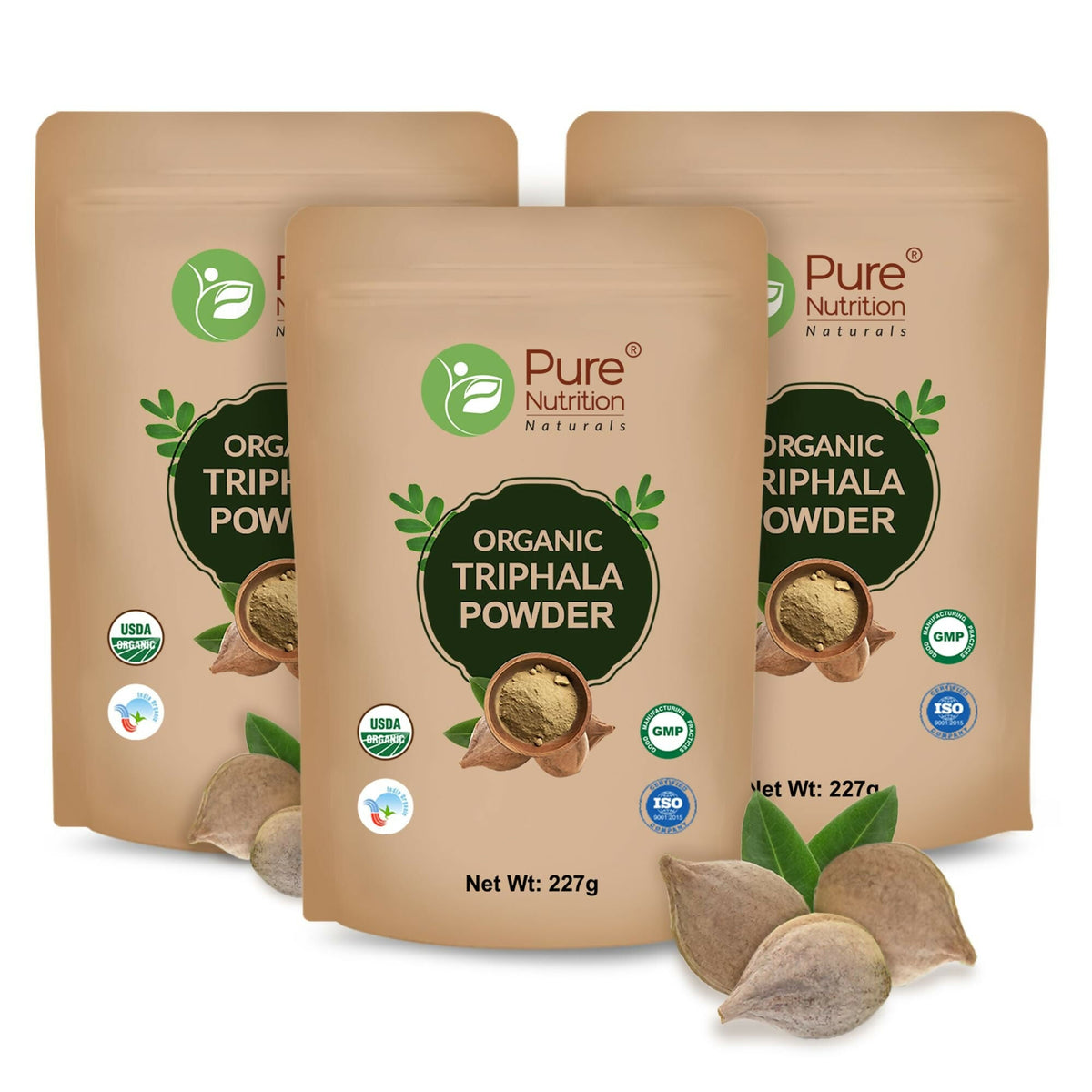 Image 3 of 227 gm / Pack of 3 for the product Pure Nutrition Organic Triphala Fruits Powder