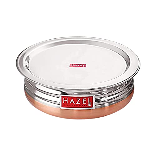 Image 3 of HAZEL Copper Bottom Uruli with Lid 2600ml