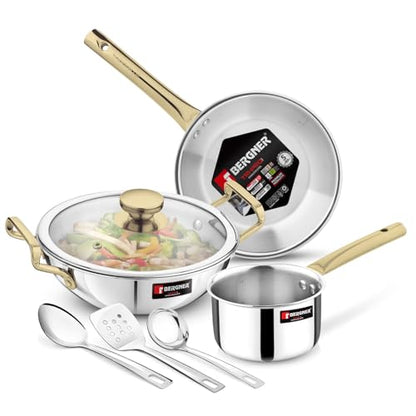 Image 1 of Default Title for the product BERGNER TriPro Triply Stainless Steel Cookware Set 7 Pcs