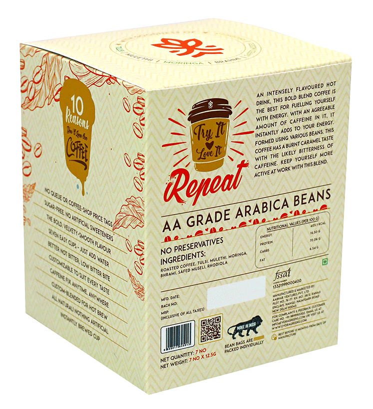 Image 2 of Evora Greens Easy Dip Coffee Bean Bag (12.5gm Each) Bold Blend