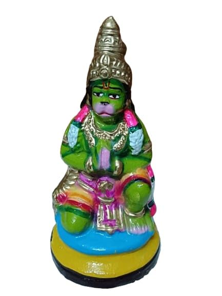 Image 5 of navarathiri golu bommala koluvu kolu Clay Doll ramar dharbar(ramar Set) 10 inch sita Laxhman Hanuman Combo Set height27cm
