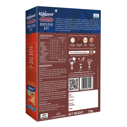 Image 2 of Kohinoor Authentic Basmati Biryani Kit,Hyderabadi (Pack of 2)