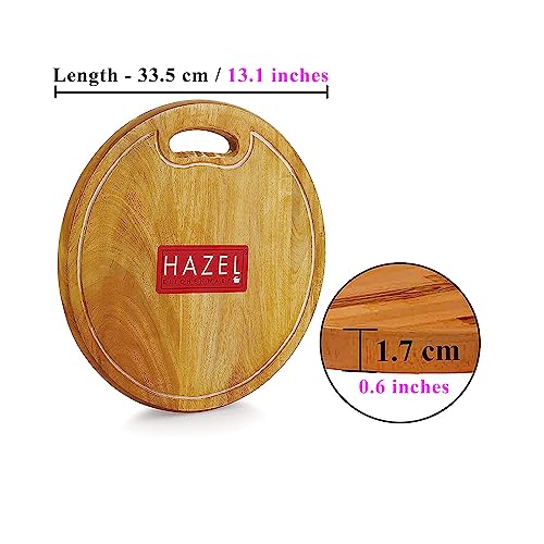 Image 4 of HAZEL Neem Wood Round Chopping Board 13 Inch