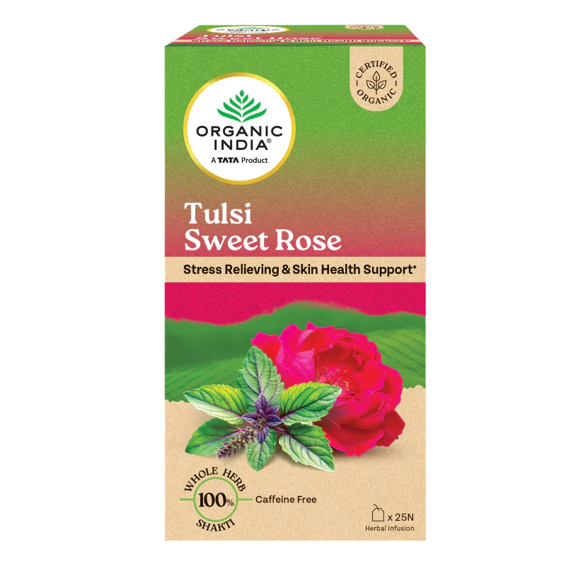 Image 1 of Pack of 1 for the product Organic India Tulsi Sweet Rose 25 Tea Bags