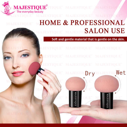 Image 5 of Majestique Mushroom Head Sponge With Handle Case, Powder Puff For Dual-Use Dry & Wet- Color May Vary
