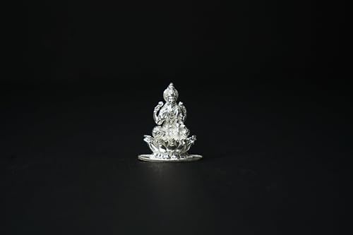 Image 1 of Default Title for the product Dista Silvers Lakshmi On Lotus Flower Idol 14.8grams