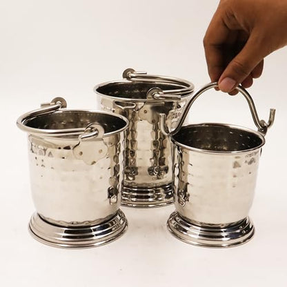 Image 5 of Spillbox Stainless Steel Serving Bucket Mini Set of 3