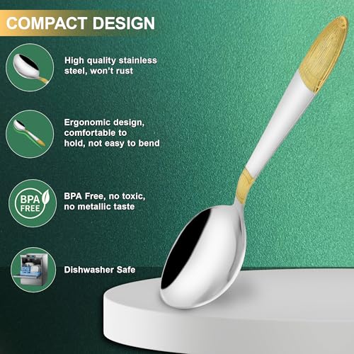 Image 3 of Parage 6 Pieces Stainless Steel 24k Golden Tea Spoons Set, 14 cm Long