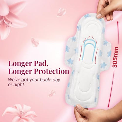 Image 6 of Niine Naturally Soft XXL Sanitary Pads for Women | 40 Pads | 305MM | Cottony Soft Top Cover | Extra Coverage with Wider Back, Quick Absorption for Heavy Flow