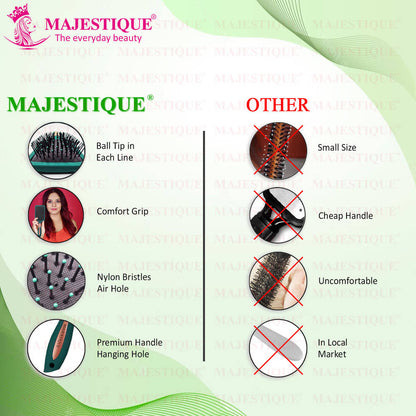 Image 5 of Majestique Paddle Green Velvet Air Cushion Hair Brush