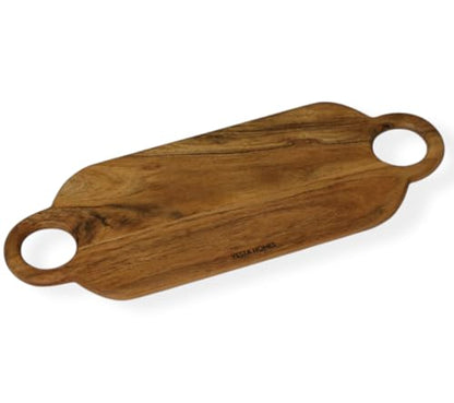 Image 1 of Default Title for the product Vesta Homes Wooden Platter, Serving Board, Charcuterie, and Cheese and Cutting Board for Kitchen | Natural Acacia Wood | 61x23x1.5 cm
