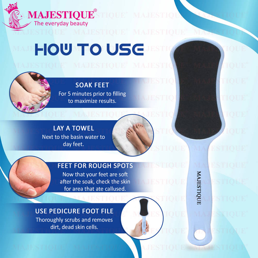 Image 2 of Majestique Foot Scrubber - Callus Remover & Pedicure Tool for Wet & Dry Feet - Color May Vary