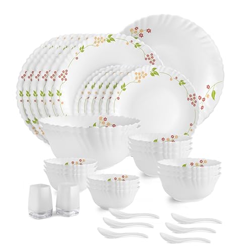 Image 2 of 35 Pieces - OP for the product CELLO Secret Garden Dazzle Series Opalware Dinner Set