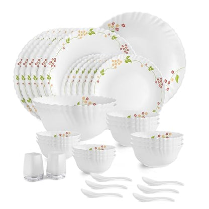 Image 2 of 35 Pieces - OP for the product CELLO Secret Garden Dazzle Series Opalware Dinner Set