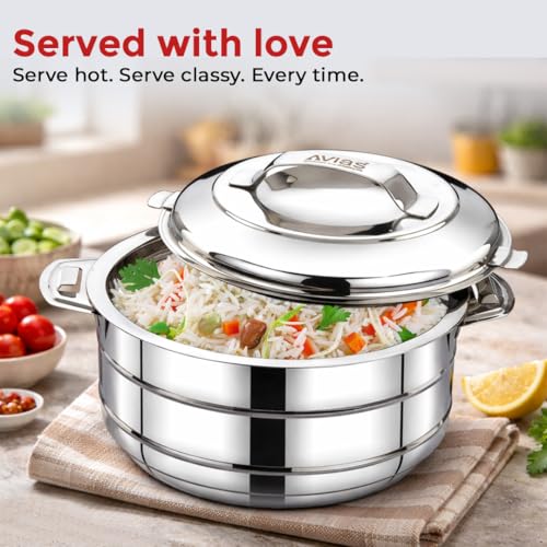 Image 5 of AVIAS Astra Plus Stainless Steel Insulated Casserole/Hot Pot, 1500ml