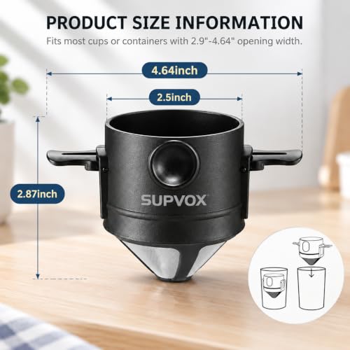 Image 3 of HASTHIP Pour Over Coffee Filter Maker Double Mesh Foldable Paperless