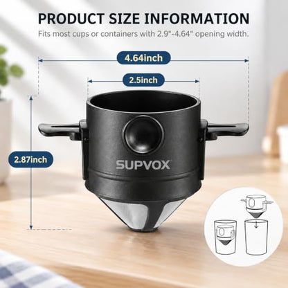 Image 3 of HASTHIP Pour Over Coffee Filter Maker Double Mesh Foldable Paperless
