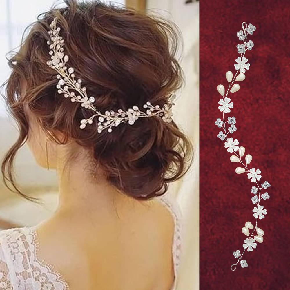 Image 1 of 31g for the product Majestique Stylish Hair Vine Crystal Bridal Tiara Handmade Wedding Accessories