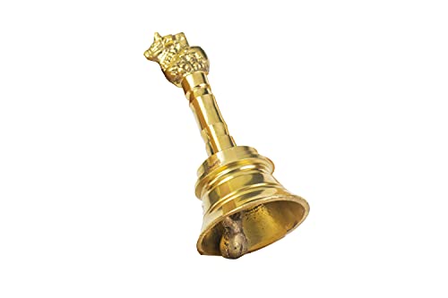 Image 3 of Spillbox Traditional Brass Bell/Worship For Temple Home - 4" Inch Nandi