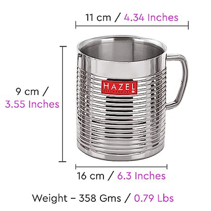 Image 3 of HAZEL Stainless Steel Cup Set of 2, 300 ml Each
