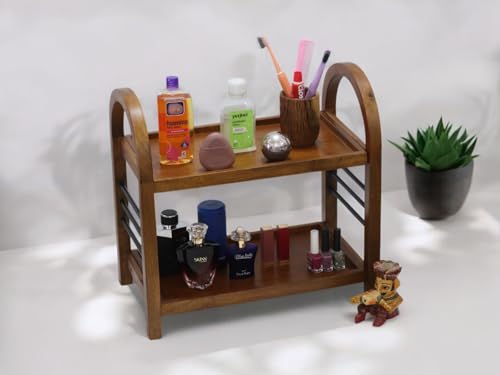 Image 6 of Vesta Homes Wooden Organizer Rack Stand for Kitchen, Bathroom, Countertop & Office 45.5 x 27 x 45 cm