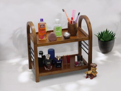 Image 6 of Vesta Homes Wooden Organizer Rack Stand for Kitchen, Bathroom, Countertop & Office 45.5 x 27 x 45 cm