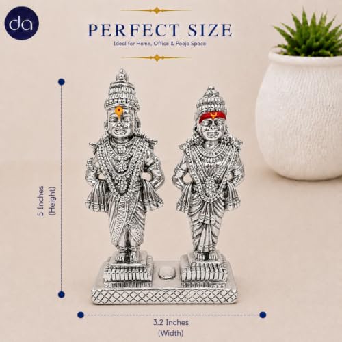 Image 2 of Dev Aastha 999 Silver Plated Vitthal Rukmini Idol - 5 Inch