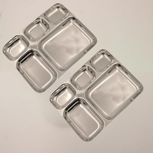 Image 3 of Pack of 2 for the product Spillbox Stainless Steel Tiffin Plate