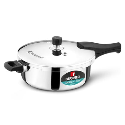 Image 2 of 5 Litres for the product BERGNER Argent Classic Triply Stainless Steel Outer Lid Pressure Pan 3.5 Liters