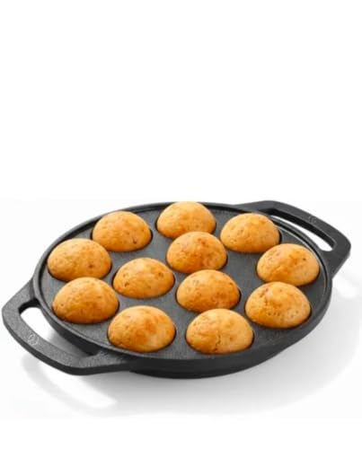 Image 1 of Default Title for the product Generic Pre-Seasoned Cast Iron Paniyaram Pan, 12 Cavity