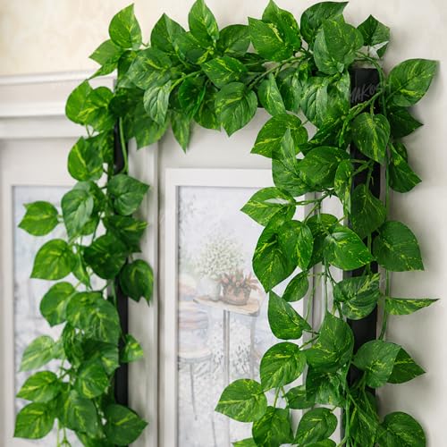 Image 1 of Default Title for the product Divyakosh Artificial Hanging Money Plant Creepers for Home Decor, 8 Silk Vines 6 FT, 240 Leaves, Hanging Plant, Decorative Leaves, Money Plant Artificial for Wall Door Balcony