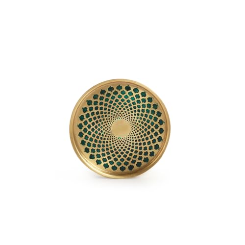 Image 3 of ExclusiveLane Mughal Arc Hand-Enamelled Pure Brass Coasters Set of 2