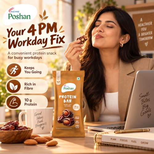 Image 7 of Acme Poshan High Protein Bar - Dates & Almonds | 50g