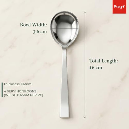Image 4 of Parage 4 Pieces Stainless Steel Serving Spoon Set 21 cm