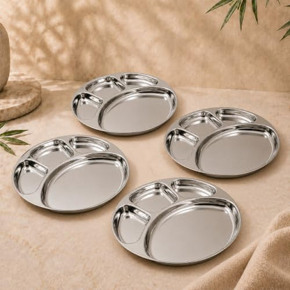 Image 11 of Medium -4 for the product Spillbox Stainless Steel Tiffin Plate