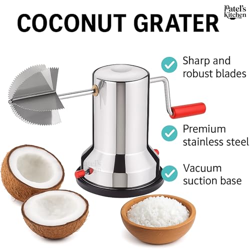 Image 5 of Patel's Kitchen Coconut Scraper with Stainless Steel Serrated Blade 1 Count