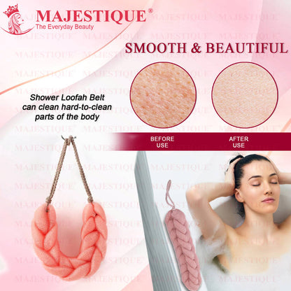 Image 3 of Majestique Mesh Bath Belt Shower Sponge (Color May Vary)
