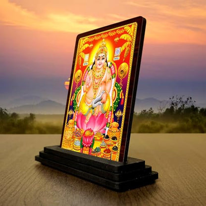 Image 3 of Maa Lakshmi Small Wooden Idol 4x5 Inch Premium Temple HD Printed Home Decor